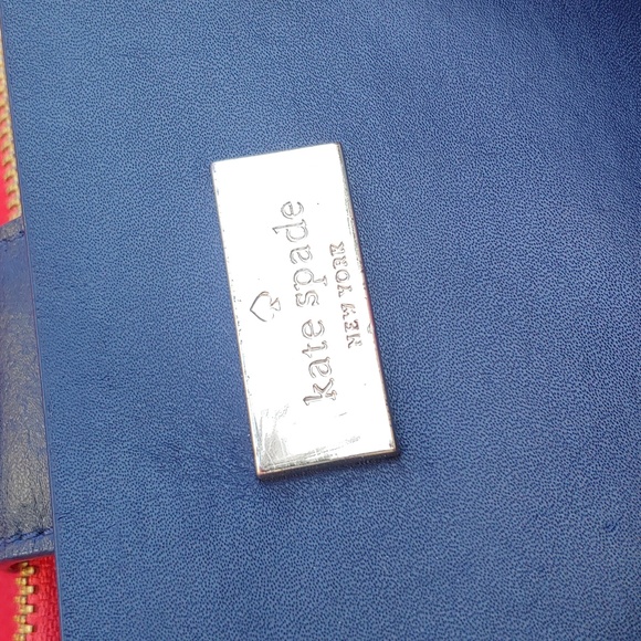 Kate Spade Navy Blue and Hot Pink Leather Arbour Hill Elodie Shoulder Tote - Picture 8 of 17